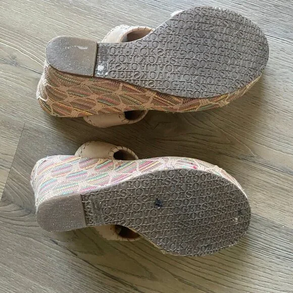 Jack Rogers Women's Colorful Woven Wedge Heel Leather Sandals 8 Resort! - Picture 8 of 9